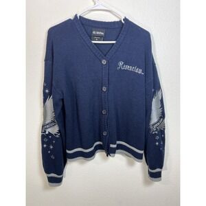 Harry Potter Blue Ravenclaw Women's Cardigan Size XL Wizarding World Button Down